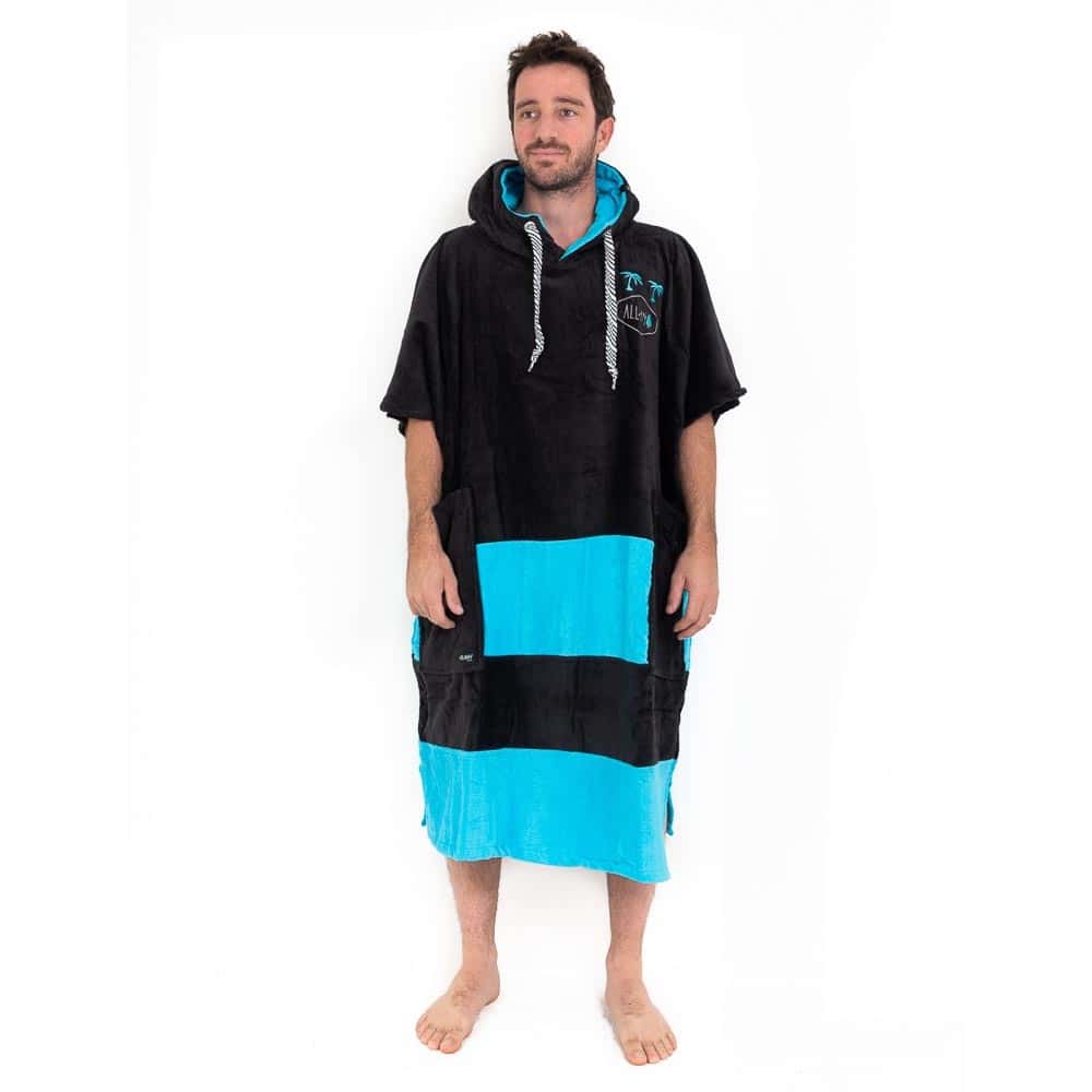 V Poncho Flash AdultLACK _ TURQUOISE